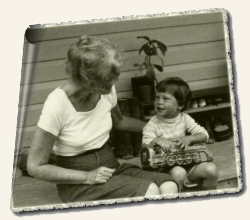 Barbara Moore & grandson Kimo, Jonestown, May 1978