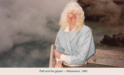 Patti and the geyser - Yellowstone 1990