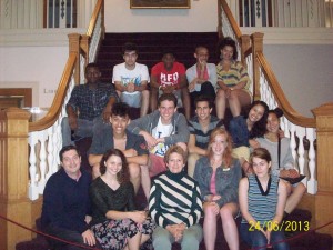 PJ (bottom left) and Laura (bottom center) with Chicago kids at CHS